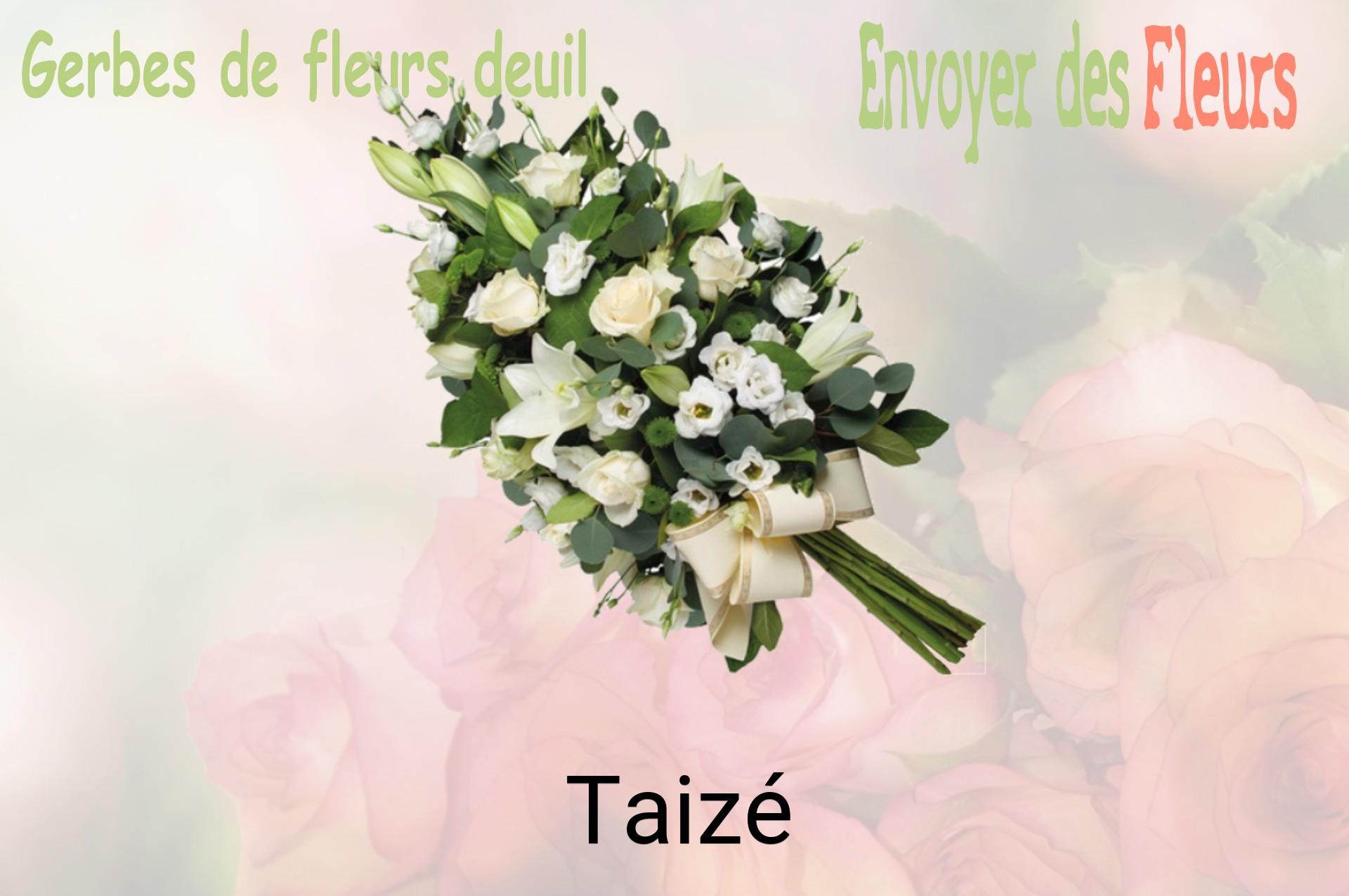 Gerbe de fleurs de deuil livrée à Taizé